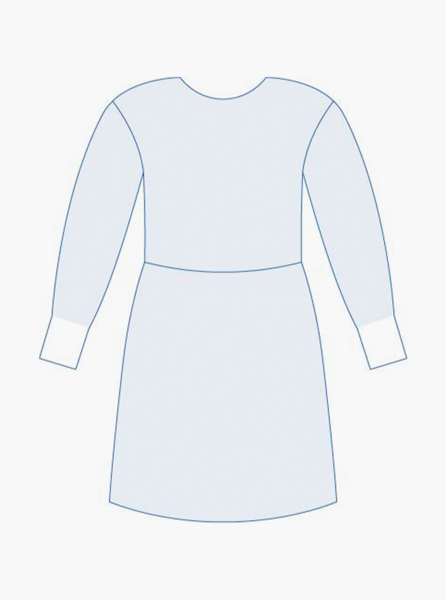 Bata em SMS azul, punho em algodão
