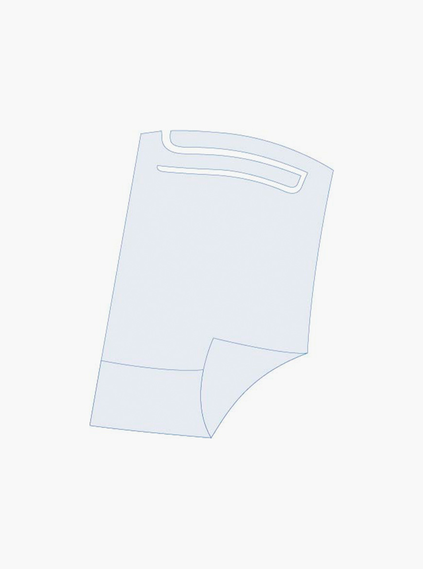 Babete descartável em papel + PE, com bolsa